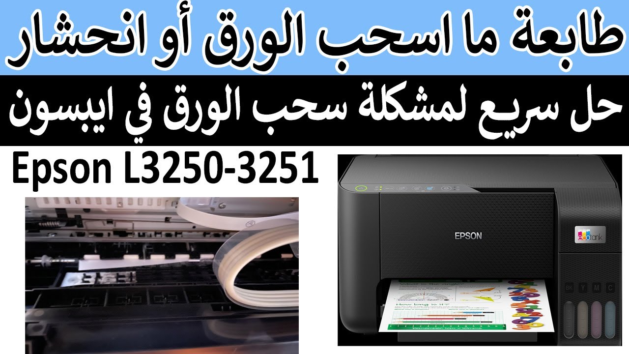 طابعة ايبسون 3250 او 3251 مشكلة سحب الورق أو انحشار ورق حل سريع و نافع