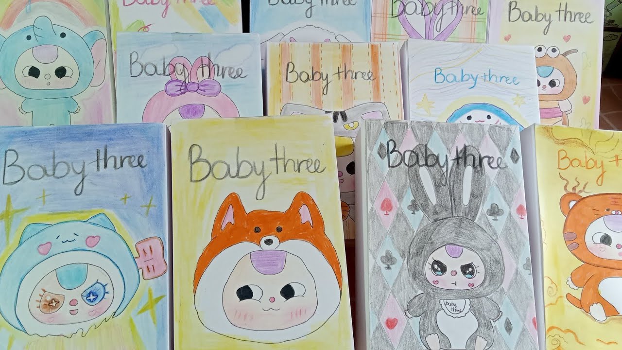 bộ sưu tập baby three... hộp mù tự làm tặng bạn bè.. siêu cute
