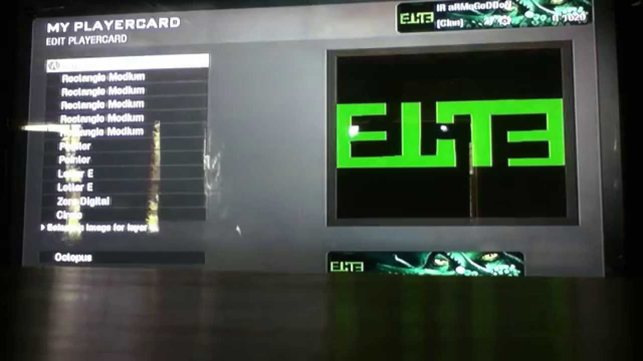 Black Ops Playercard: Elite with Background