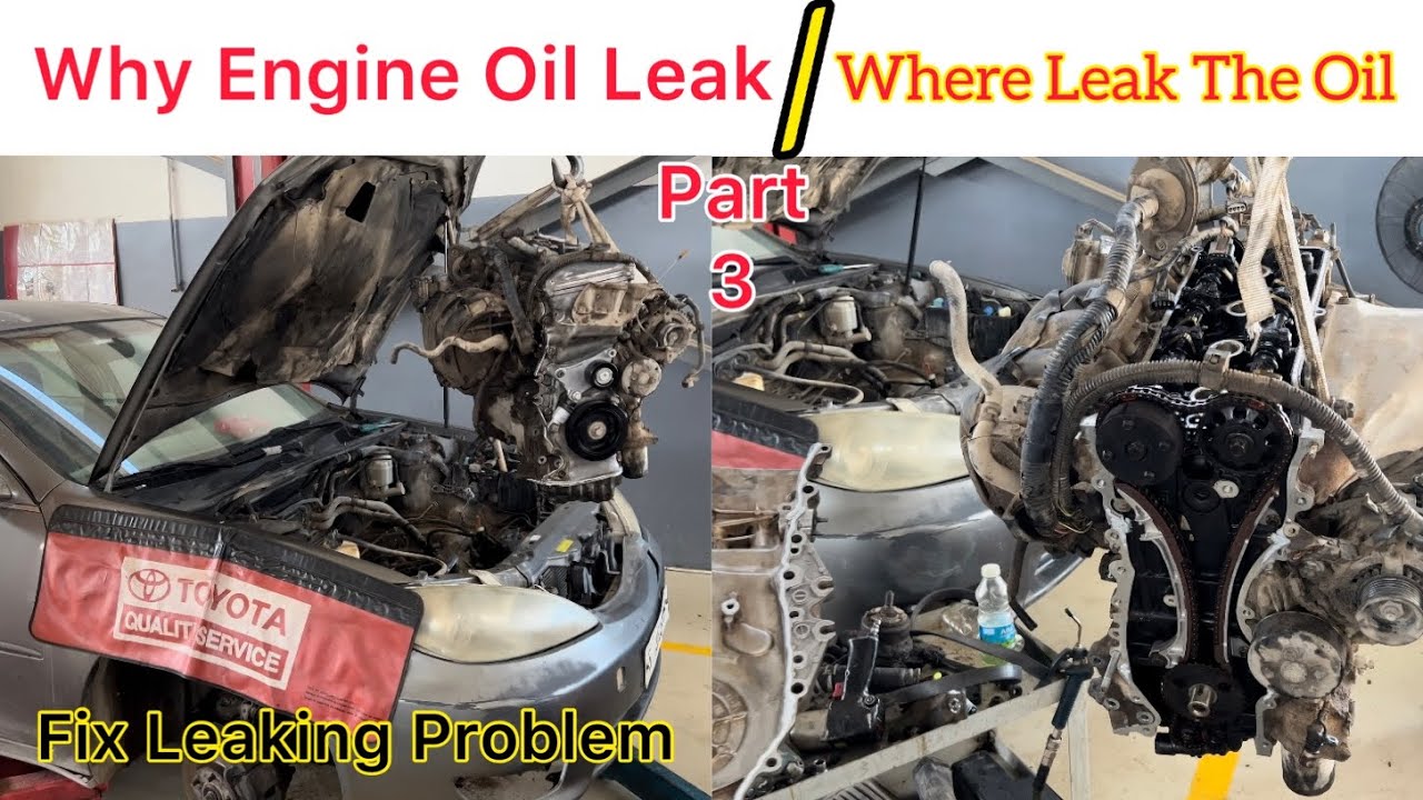 Why Engine Oil Leak || Fix Engine Oil Leaking || Timing Chain Cover Installation Of Toyota Camry