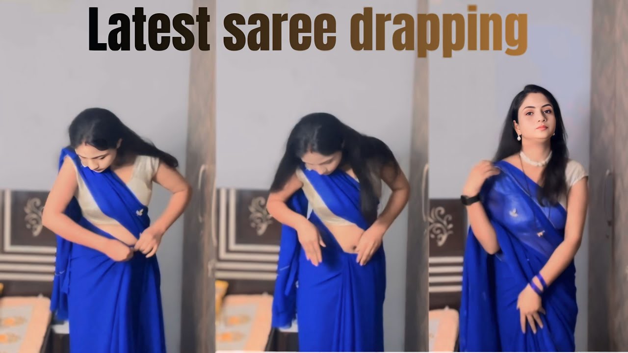 Saree drapping latest video || bule saree style || s