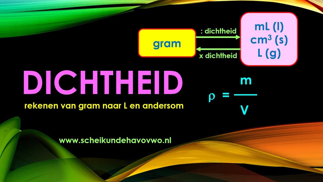 dichtheid rekenen van volume naar massa