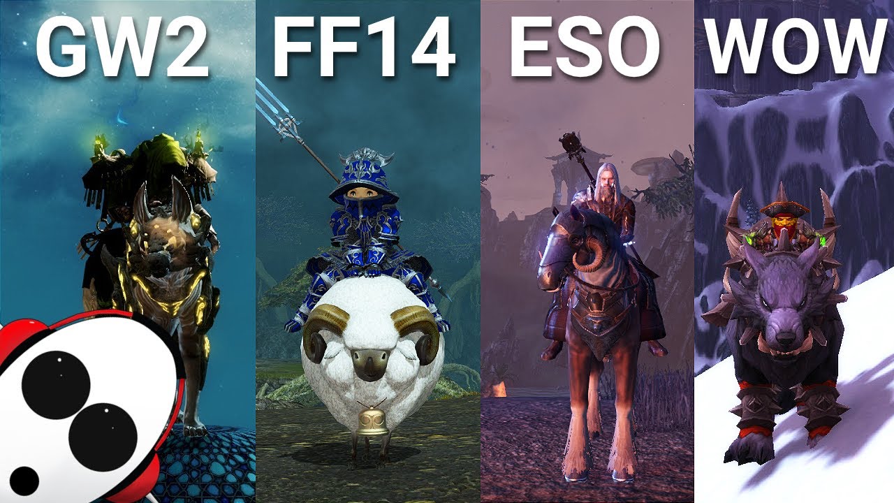 Сравнение MMORPG 2020 | Маунты | ESO против FFXIV против GW2 против WOW