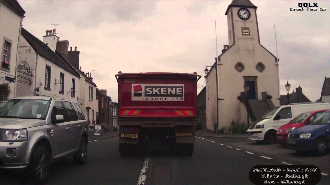 0177 SCOTLAND - Road A68 - Trip to Jedburgh from Edinburgh - Street View Car 2014 Driving through