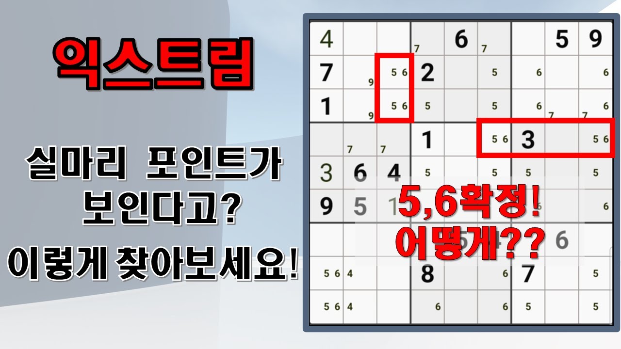 [스도쿠 초고급] 실마리 포인트가 보인다고? 이렇게 찾아보세요! 풀스95