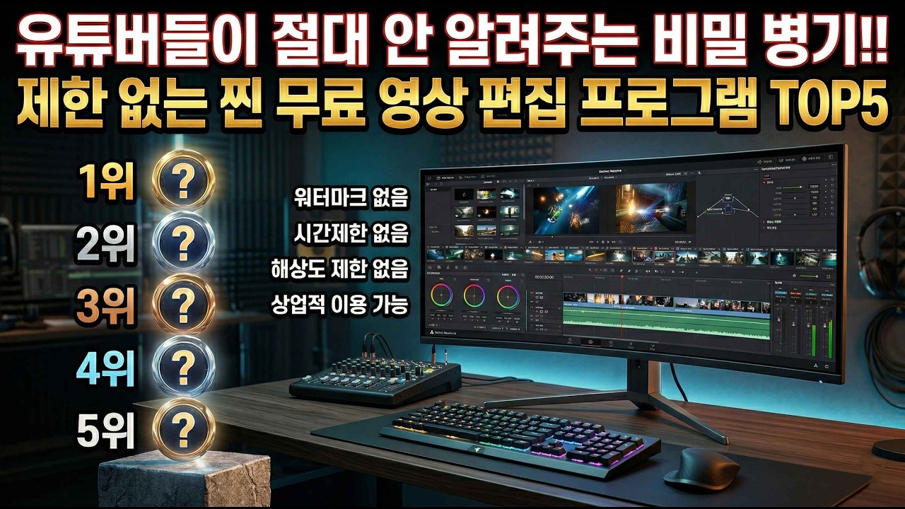 제한 없는 찐 무료 영상 편집 프로그램 TOP 5