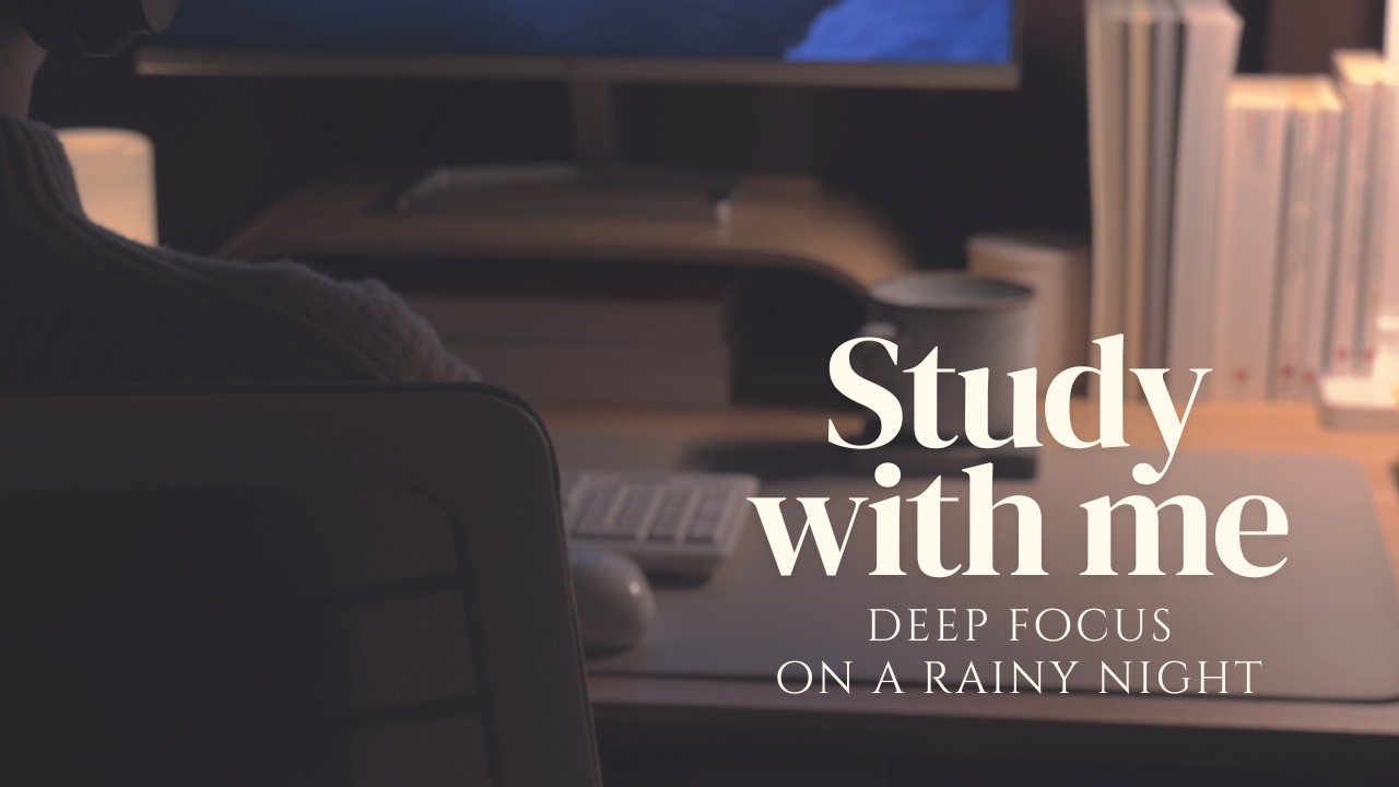 4-HOUR STUDY WITH ME 🌧️ Deep Focus on a Rainy Night | Rain Sounds | Pomodoro 50/10 | No Music