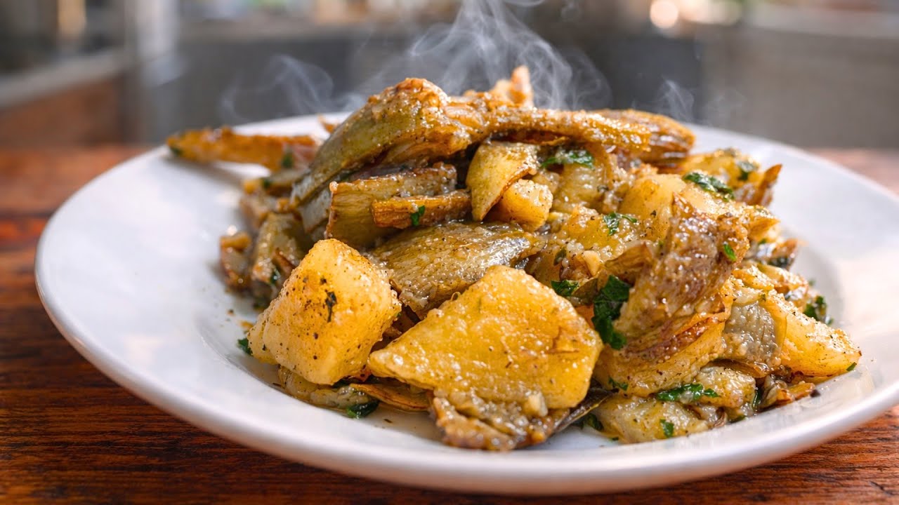 Crispy Artichokes & Potatoes Skillet | Carciofi e Patate in Padella! Easy Italian One Pan Recipe
