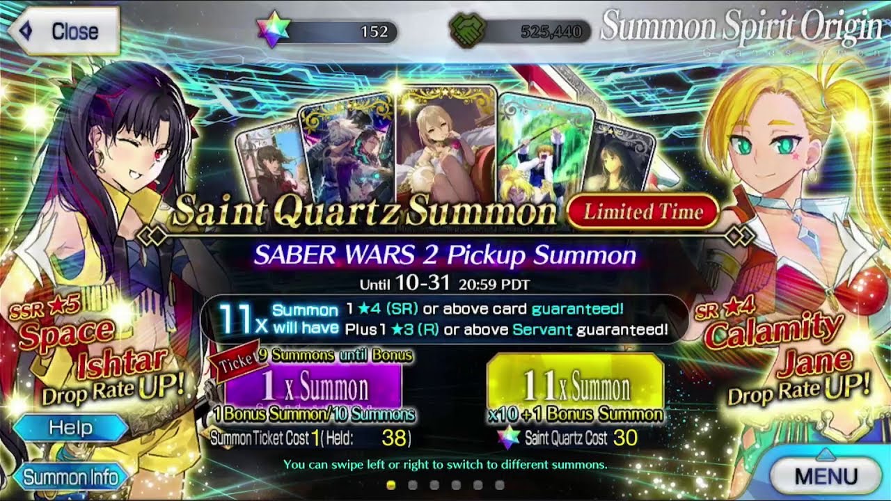 Can I get Space Ishtar with 152 SQ?