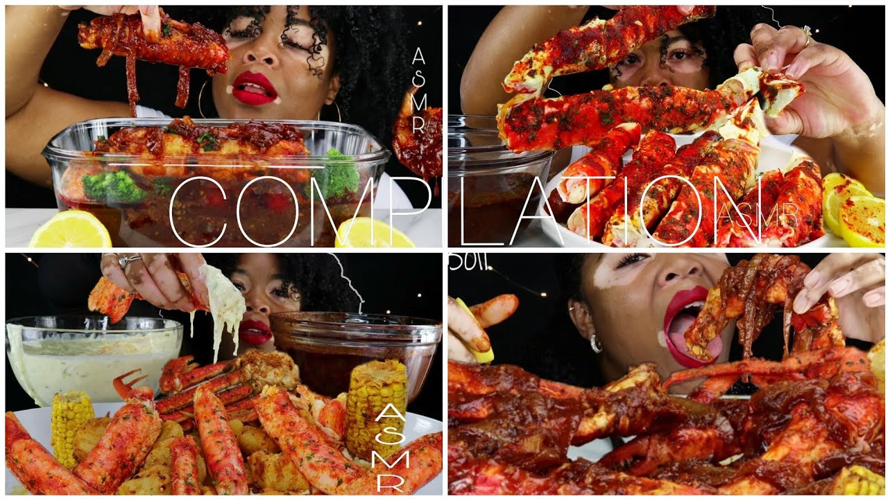 ASMR SEAFOOD BOIL | KING CRAB ALFREDO MUKBANG | 1 HR COMPILATION BIG BITES | Mmm ASMR