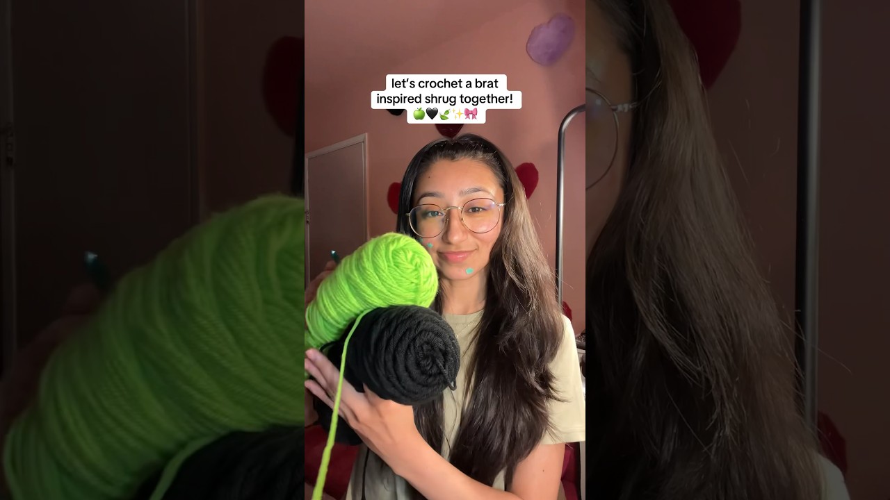 finished my brat-inspired crochet shrug! 🍏🖤✨ #crochet #crochetfashion #crochetclothes