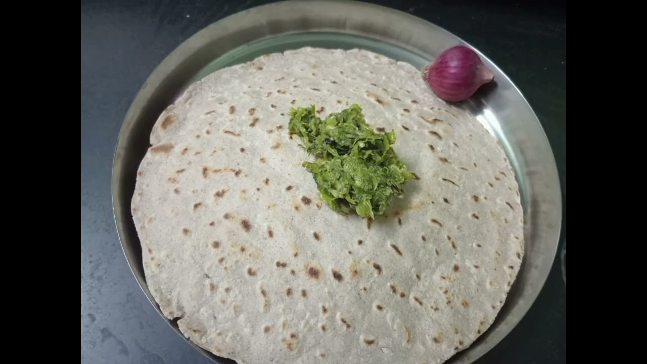 # गावरान पद्धतीचे जेवण ठेचा आणि भाकरी #