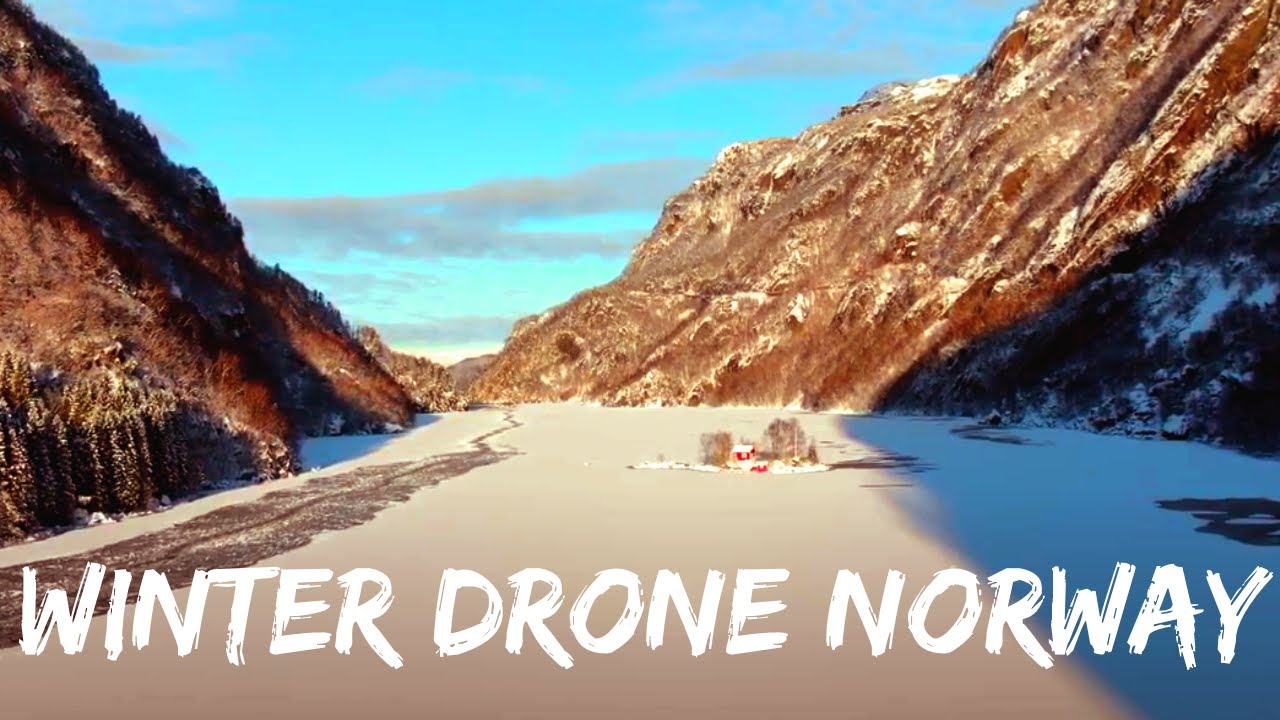 Winter drone scenery, Norway