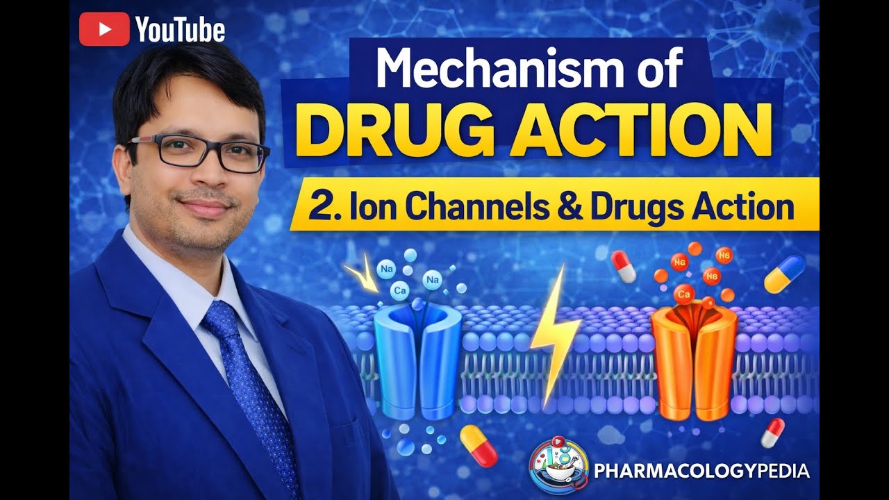 Topic: Mechanism of Drug Action: Ion Channels and Drugs Action in Hindi Detailed explanation