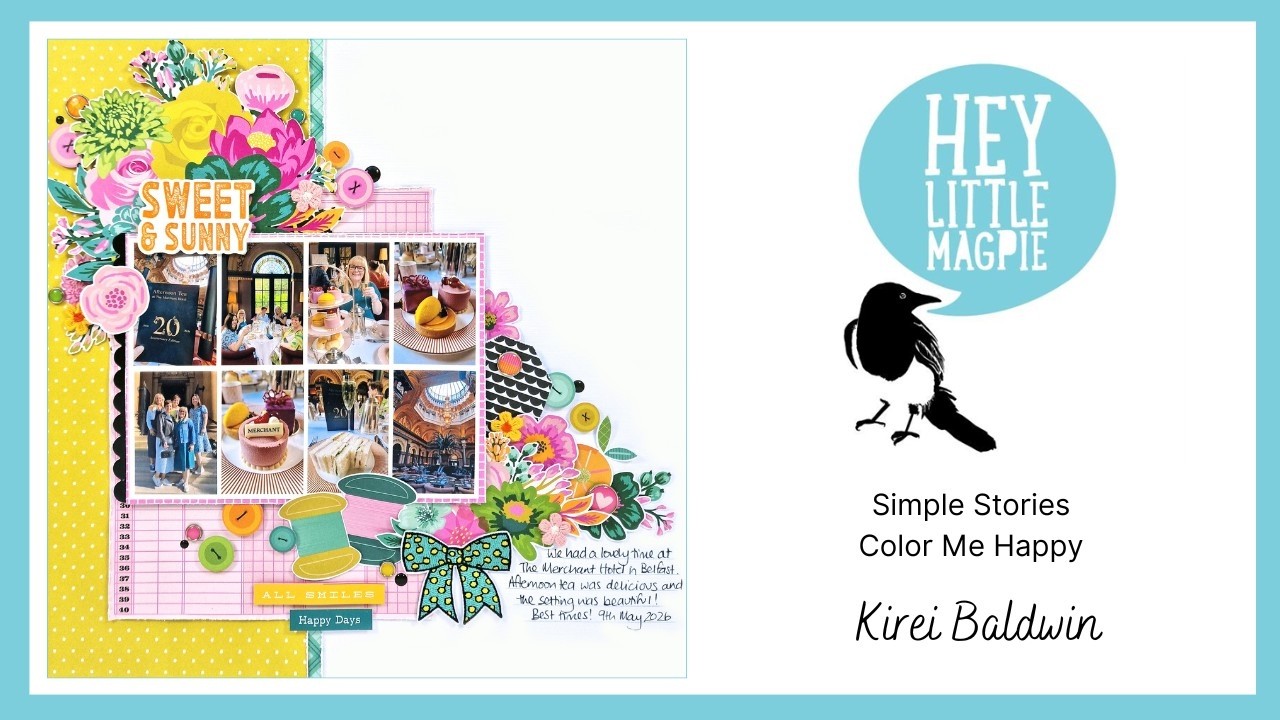 SIMPLE STORIES SCRAPBOOK LAYOUT l HEY LITTLE MAGPIE l KIREI BALDWIN
