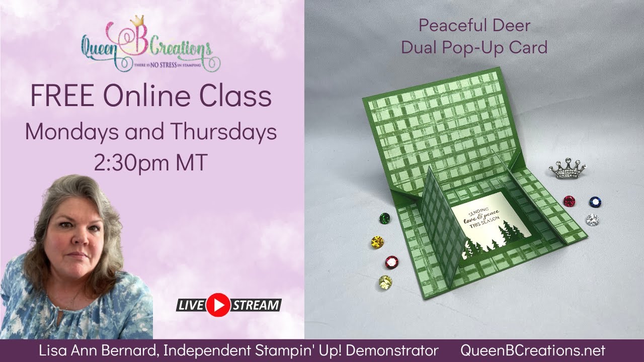 👑 Stampin' Up! Двойная открытка с изображением мирного оленя