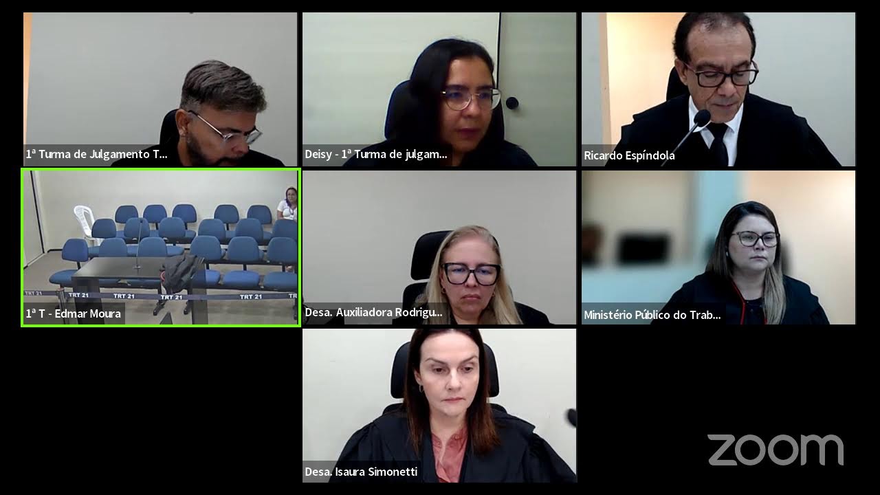 07.05.2024 - 14ª SESSÃO ORDINÁRIA DE JULGAMENTO DA 1ª TURMA - TRT21
