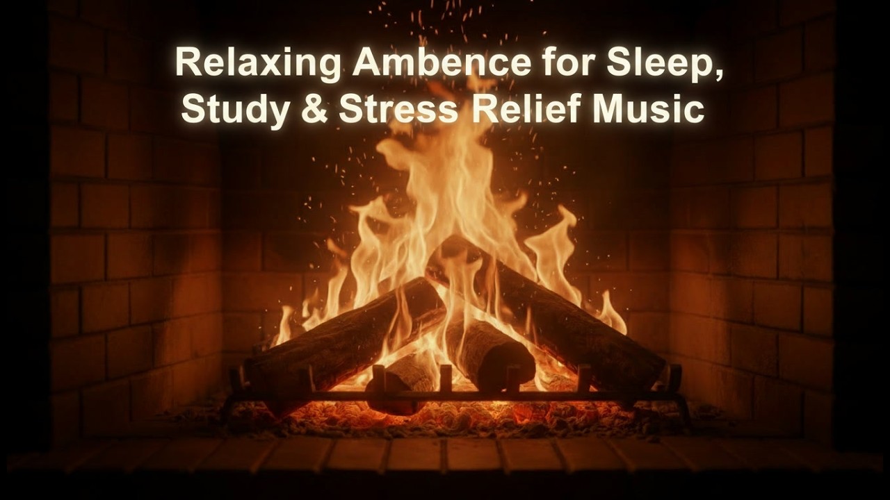 Cozy Fireplace Crackling Fire 🔥 4K Relaxing Ambience for Sleep, Study & Stress Relief