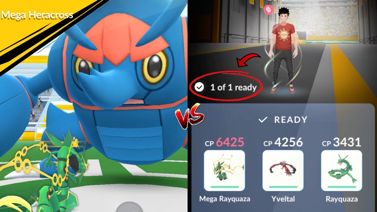 *SOLO* MEGA HERACROSS raid in Pokemon GO.
