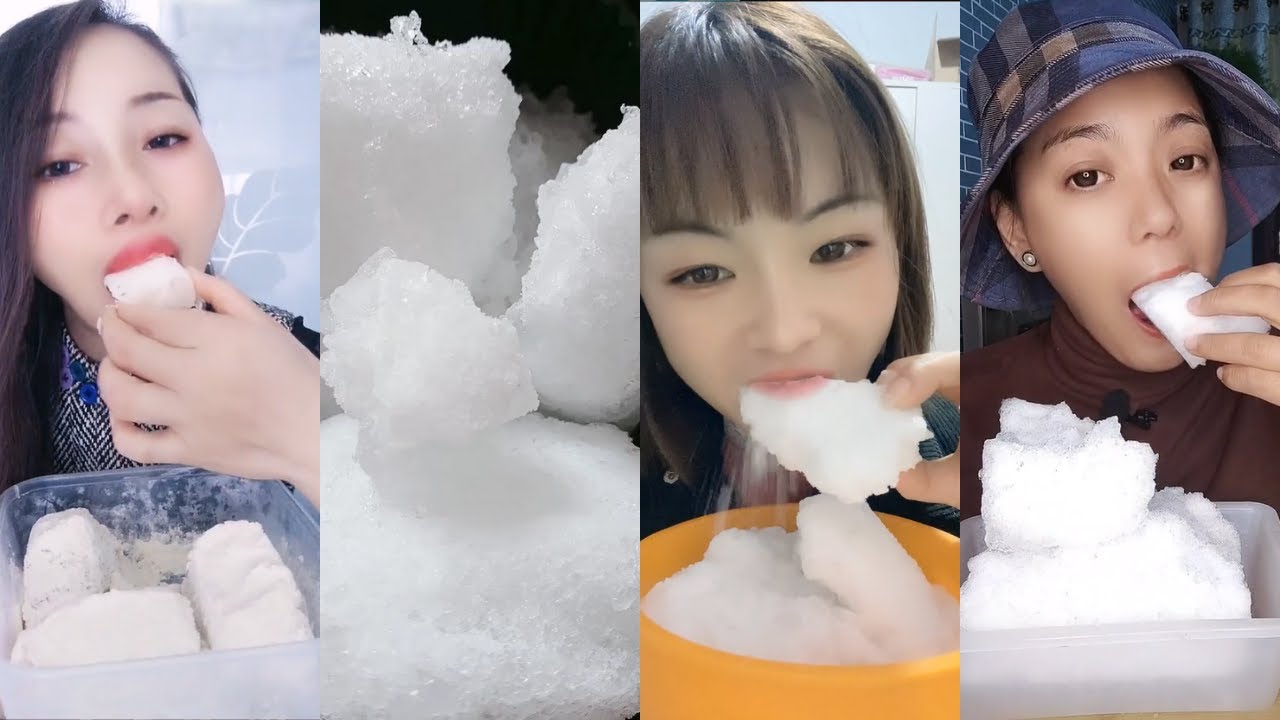 【ASMR】Refrozen Dry Ice & Block Powdery Ice Eating ❄️CRISPY & CRUNCHY SOUND SATISFYING MUKBANG