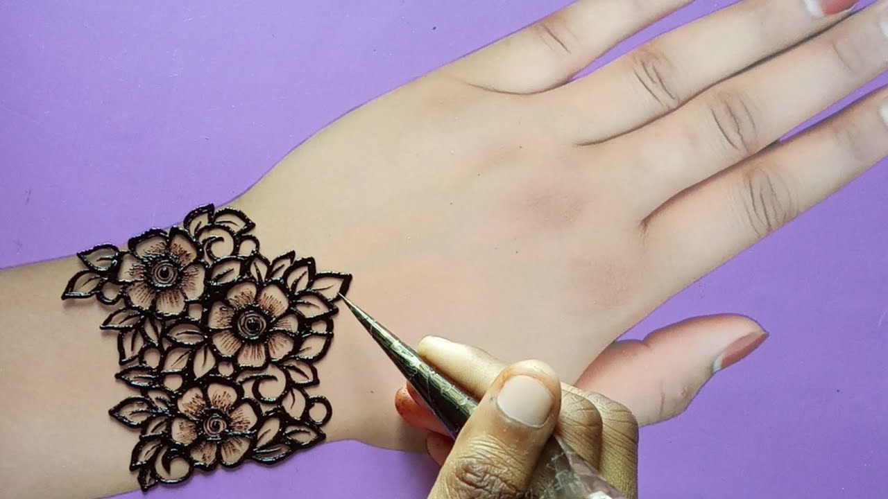 flower Mehndi Design Easy and Simple  || learn smooth mehendi art||super easy mehndi design