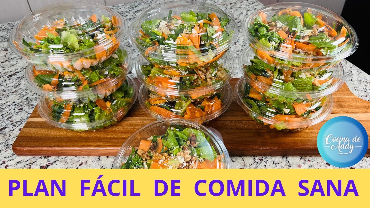 Idea F&aacute;cil para Comer Sano toda la Semana. MEN&Uacute; DE ENSALADAS. Evita Colesterol, Az&uacute;car, H&iacute;gado Graso