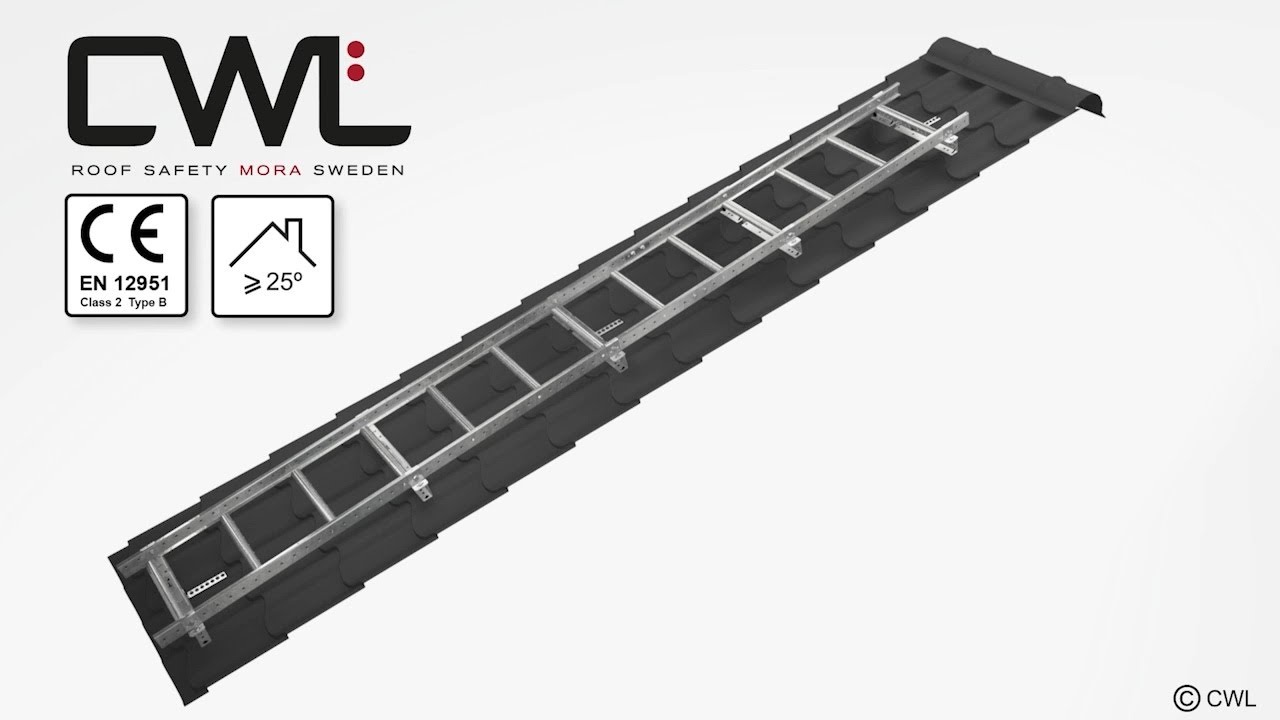 Roof ladder - profiled metal roofs