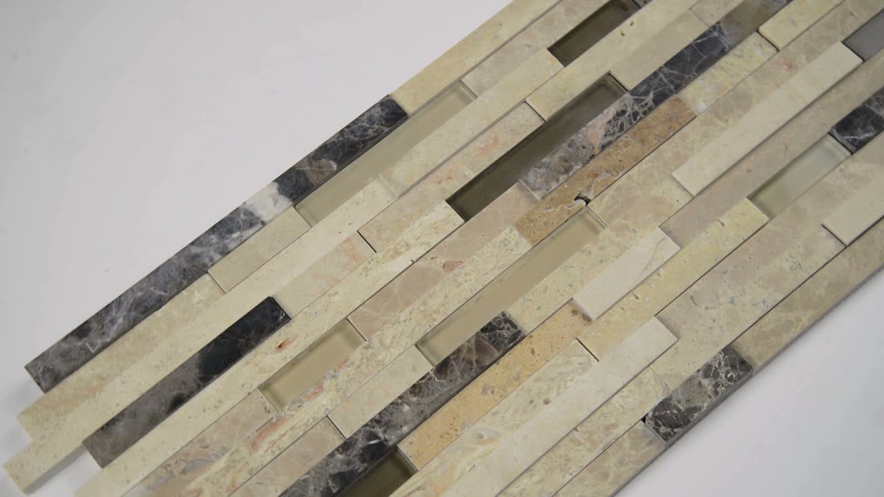 Ashlar Rock Interlocking 3D 8X18 Glass Stone Mosaic - MM1276
