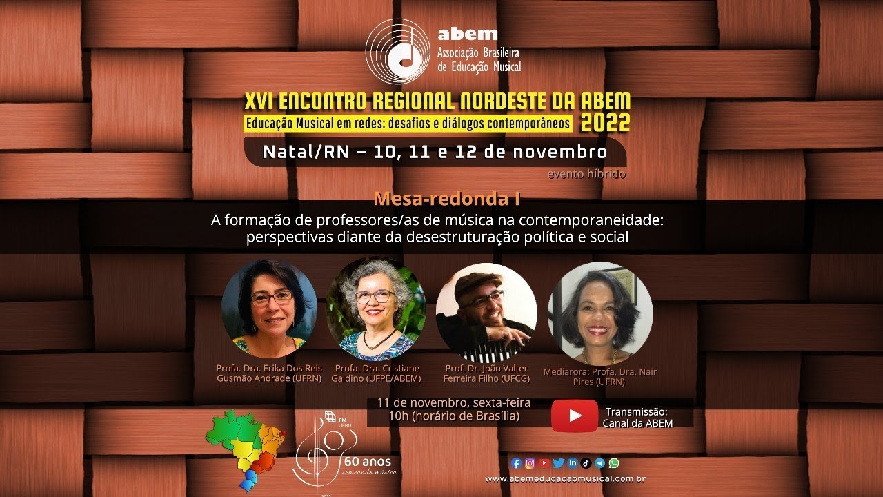#AbemNordeste2022 | MESA I: A formação de professores/as de música na contemporaneidade