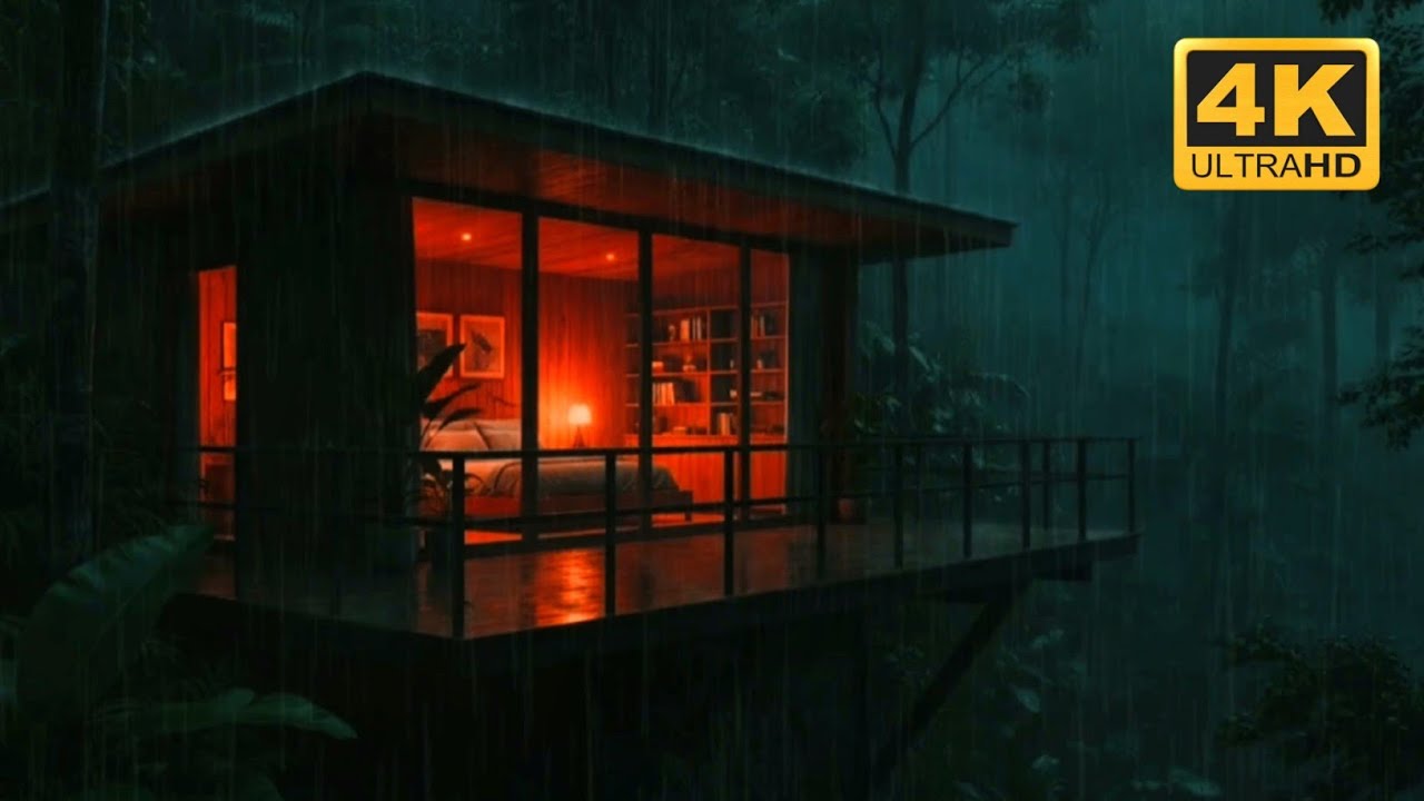 Rain Sound For Sleeping (No Ads) 🌧️ Insomnia Relief & Stress Reduction | Night Rain (4K)