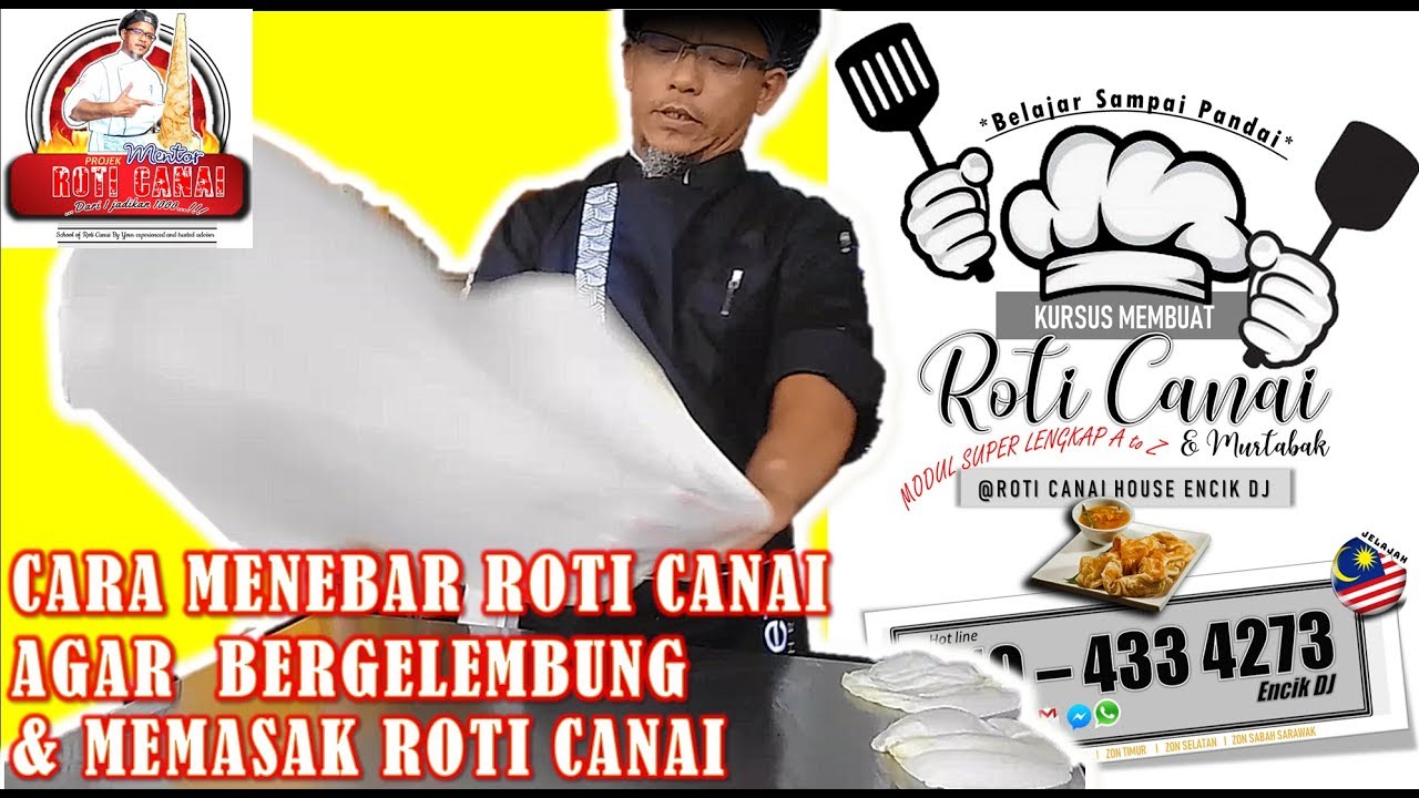 cara menebar roti canai agar bergelembung dan memasak roti canai  - 019-4334273 (ENCIK DJ)