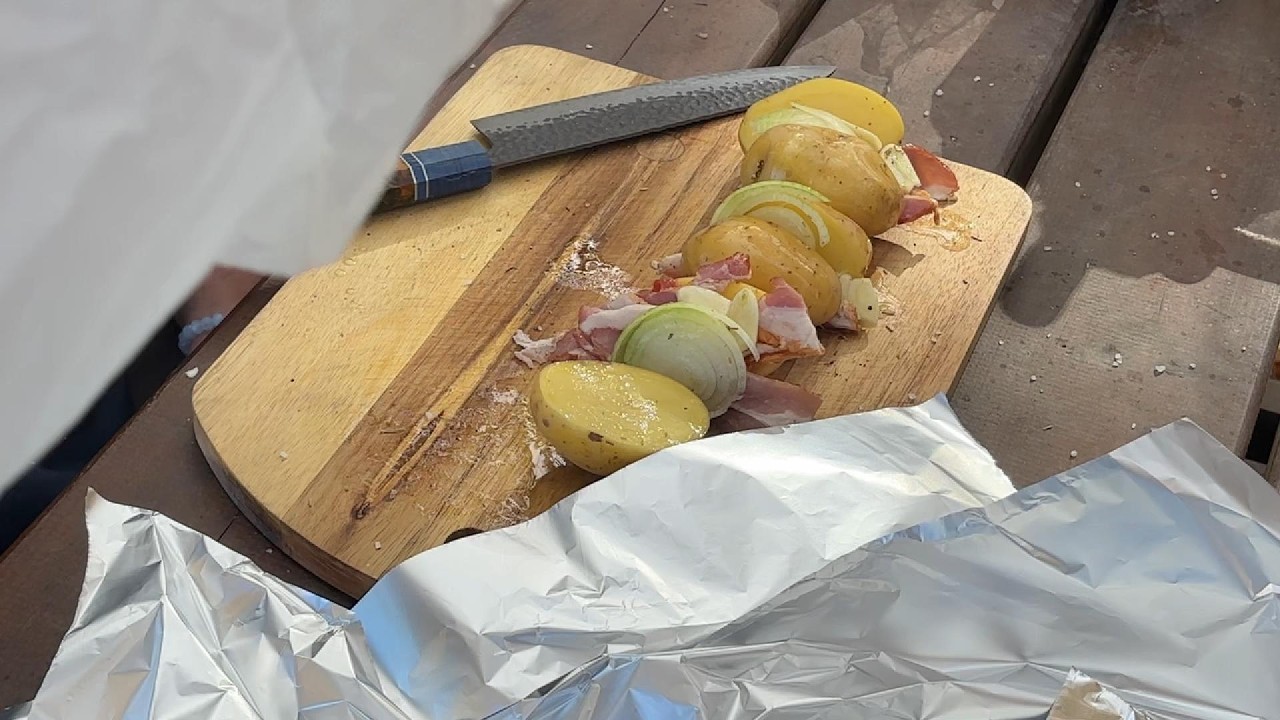 Foil-Wrapped Potatoes with Bacon | Outdoor Cooking