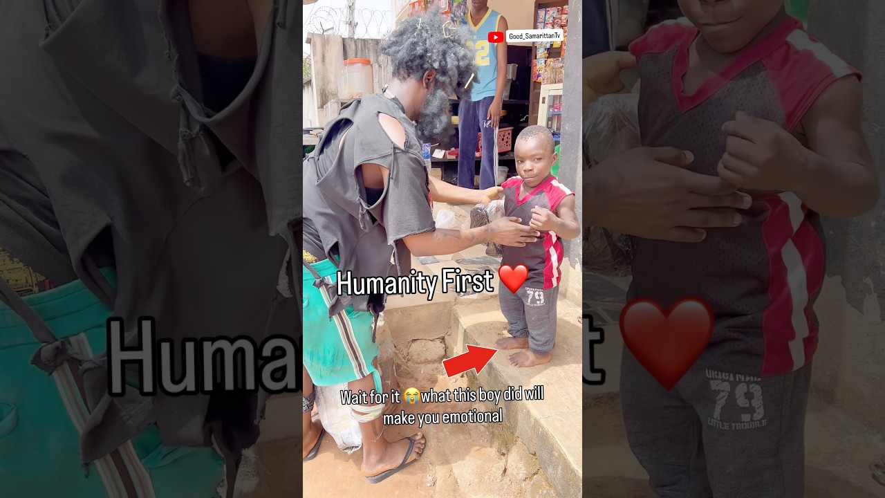 This boy&rsquo;s heart is bigger than his shoe 👟❤️ #HumanityFirst #GoodSamaritanTv #MadManExperiment
