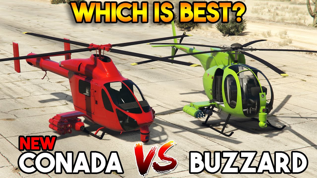GTA 5 ONLINE : WEAPONIZED CONADA VS BUZZARD CHOPPER (WHICH IS BEST?)