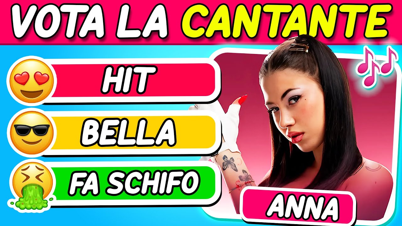 VOTA LA CANTANTE | Tier List Cantante Italiane 🇮🇹🎵 | Quiz Cantanti Italiani