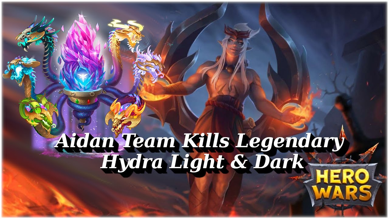 Hero Wars Mobile - Aidan Team kills Legendary Hydra 100% to 0%