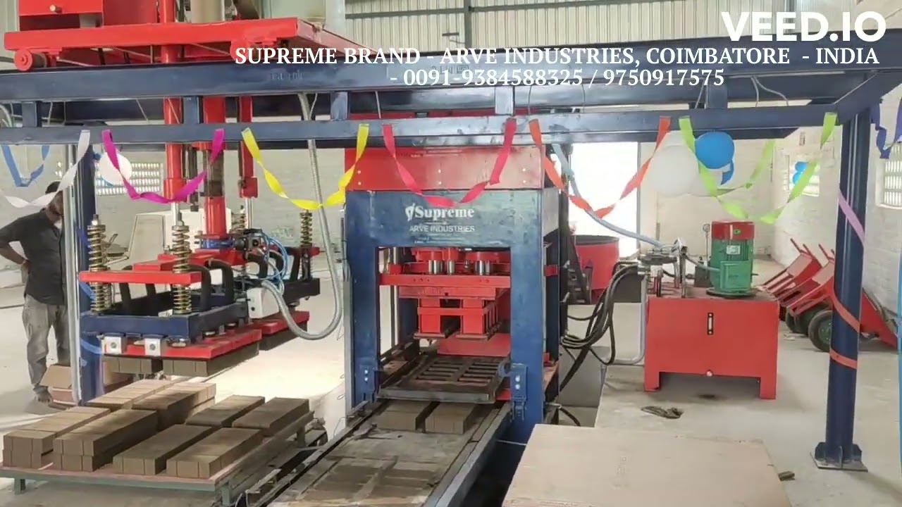 INDIAN BRICKS - DINDIGUL - AUTOMATIC FLY ASH BRICK MACHINE WITH VACCUM BRICK STACKER