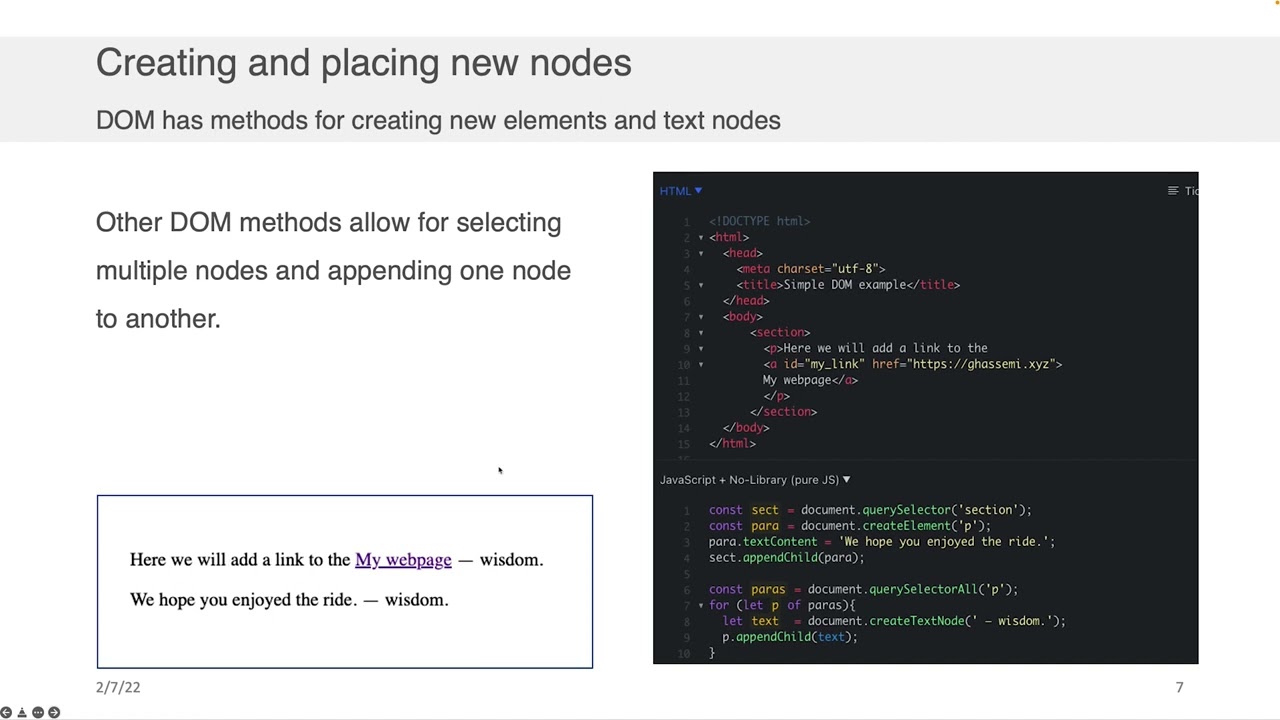 Web Application Development - Advanced Topics in JavaScript