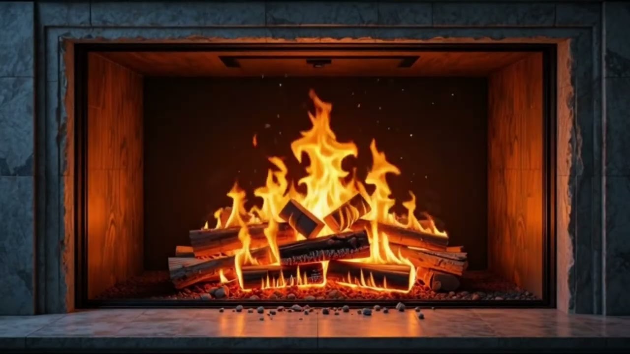 Copy of Cozy Winter Fireplace 24/7 | Fireplace Crackling  Snowy Cabin Ambience #camping #overlanding