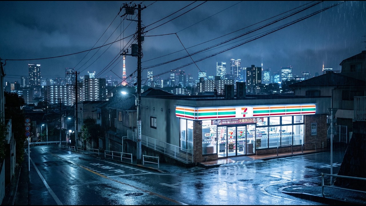 Токио после полуночи 🌆 Атмосфера мирного дождливого города – Chill Lofi для сна, учебы и отдыха