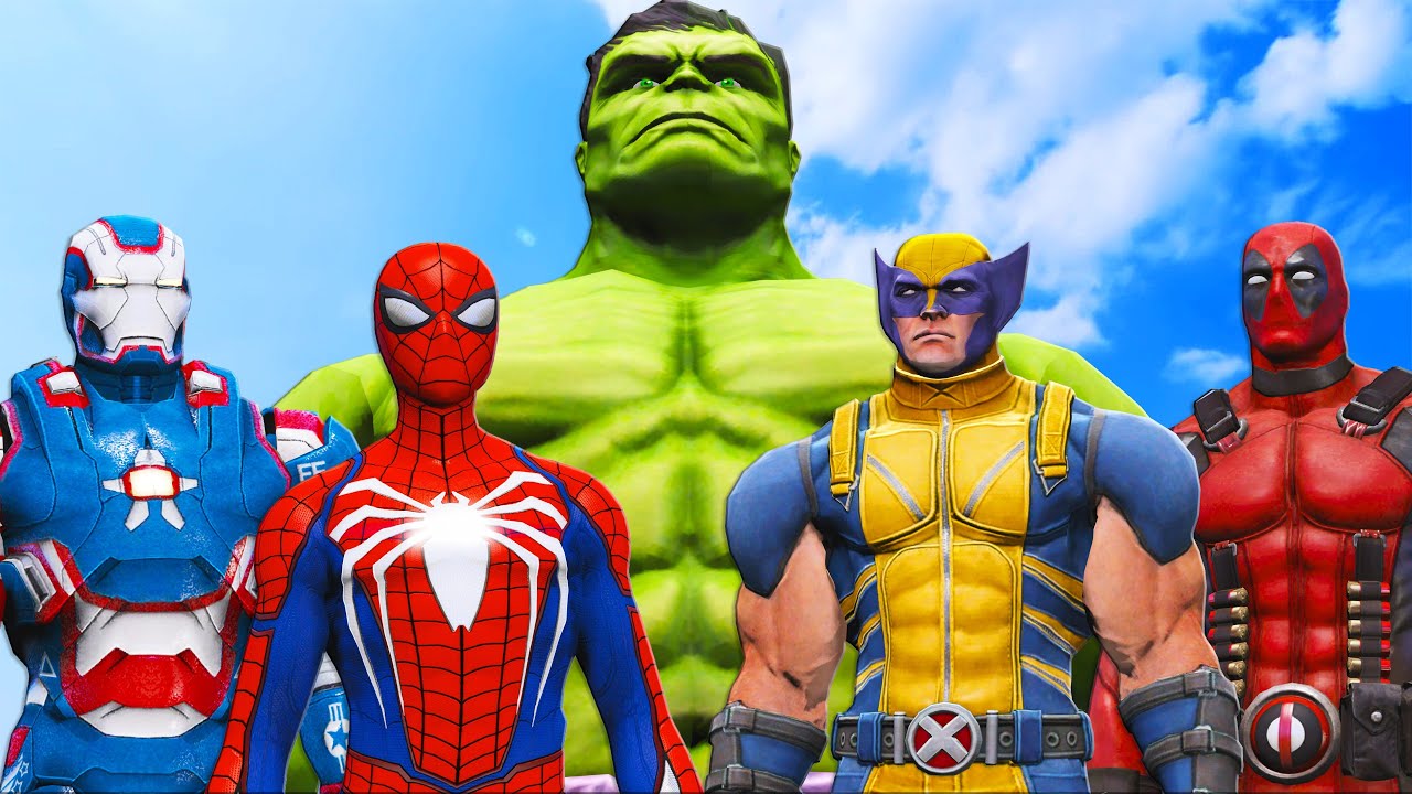 HULK vs SUPERHEROES (Spider-Man, Wolverine, Iron Patriot, Deadpool)