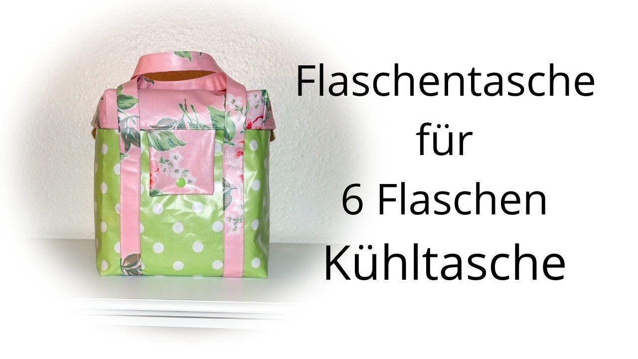 Flaschentasche für 6 Flaschen /  Kühltasche aus Wachstuch nähen