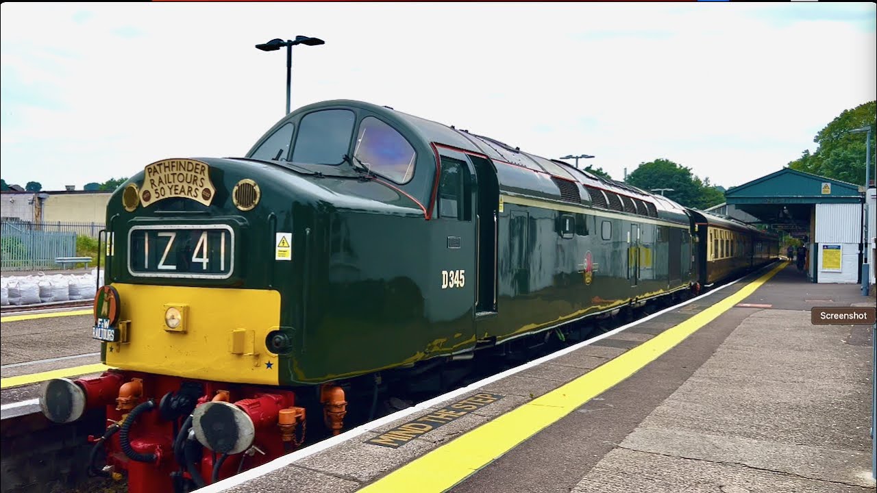 Class 40 D345 Stops At Yeovil Pen Mill With 1Z41 The Golden Anniversary Railtour  Sat 10 June 2023