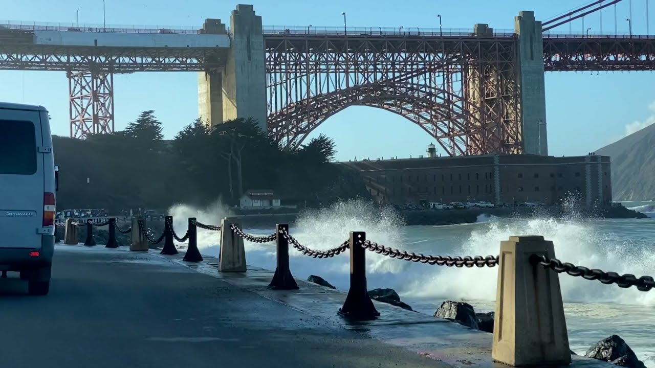 Tow-In and Wing Foiling of Waves at Fort Point, San Francisco, California    October 2021