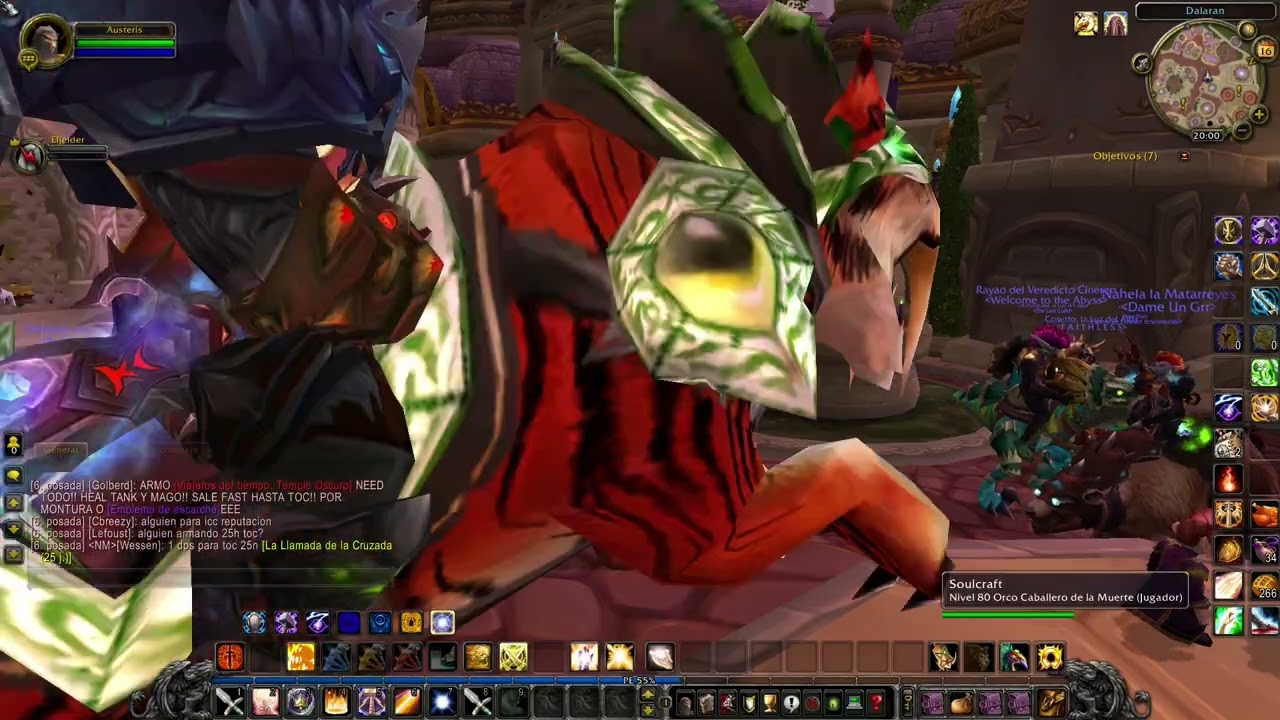 World of Warcraft, sentado en una plaza de Dalaran...