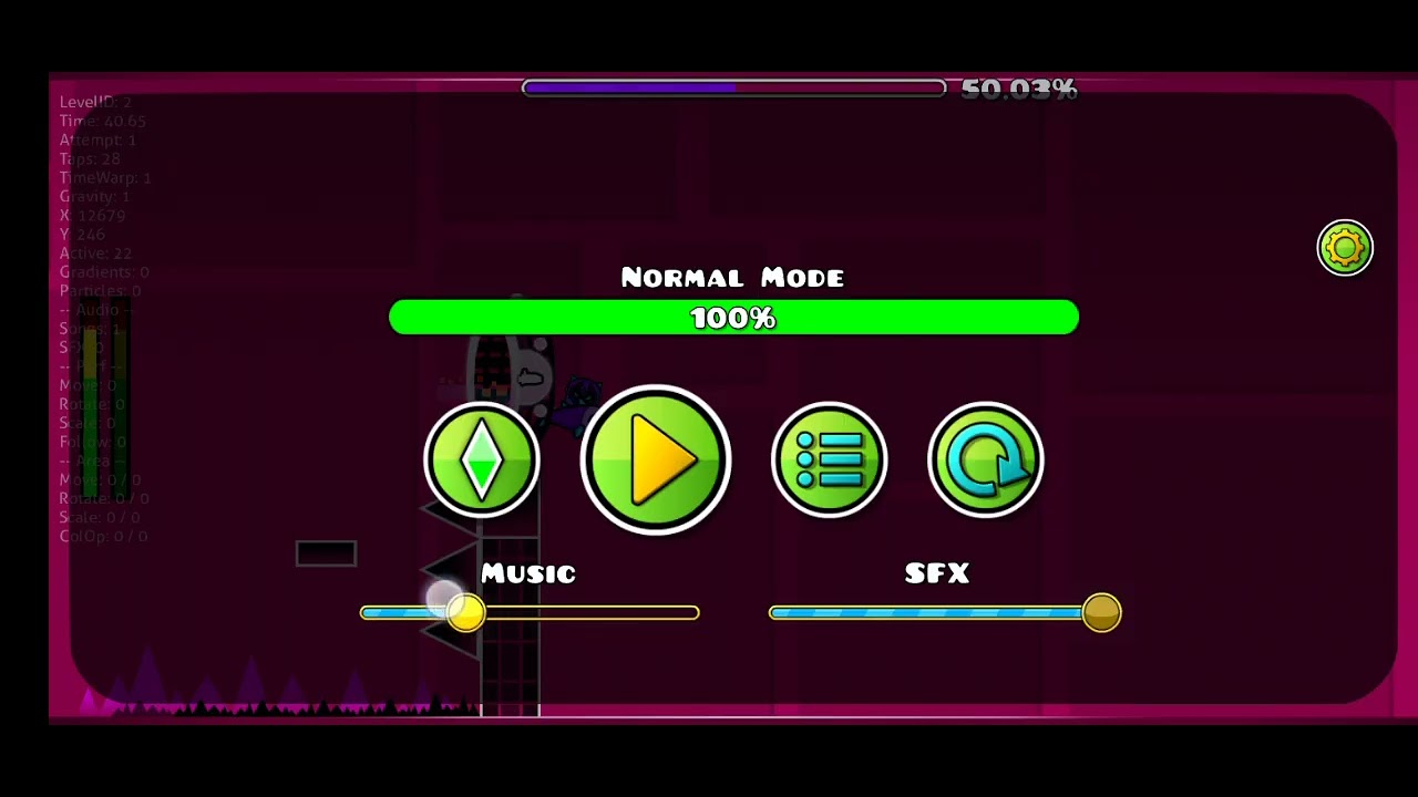 Me pase un nivel de geometry dash 