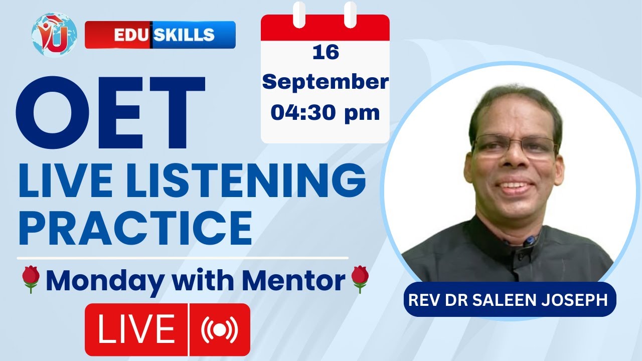 Edu Skills: OET Listening | Mentor Session|🌹Monday with Mentor🌹| OET made easy