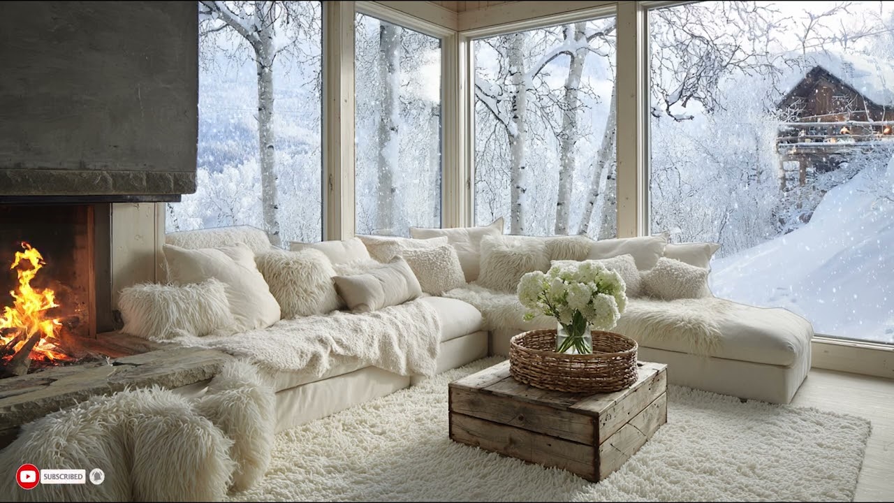 Slow Piano Notes And Soft Fire Sounds Surround You With Comfort On Cold Winter Nights