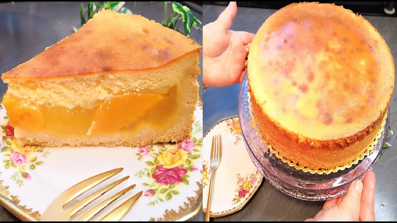 Cheesecake aux pèches double crème FACILE🍑Peach Cheesecake recipe تشيز كيك الخوخ بكرمتين دوق خيالي 🍰