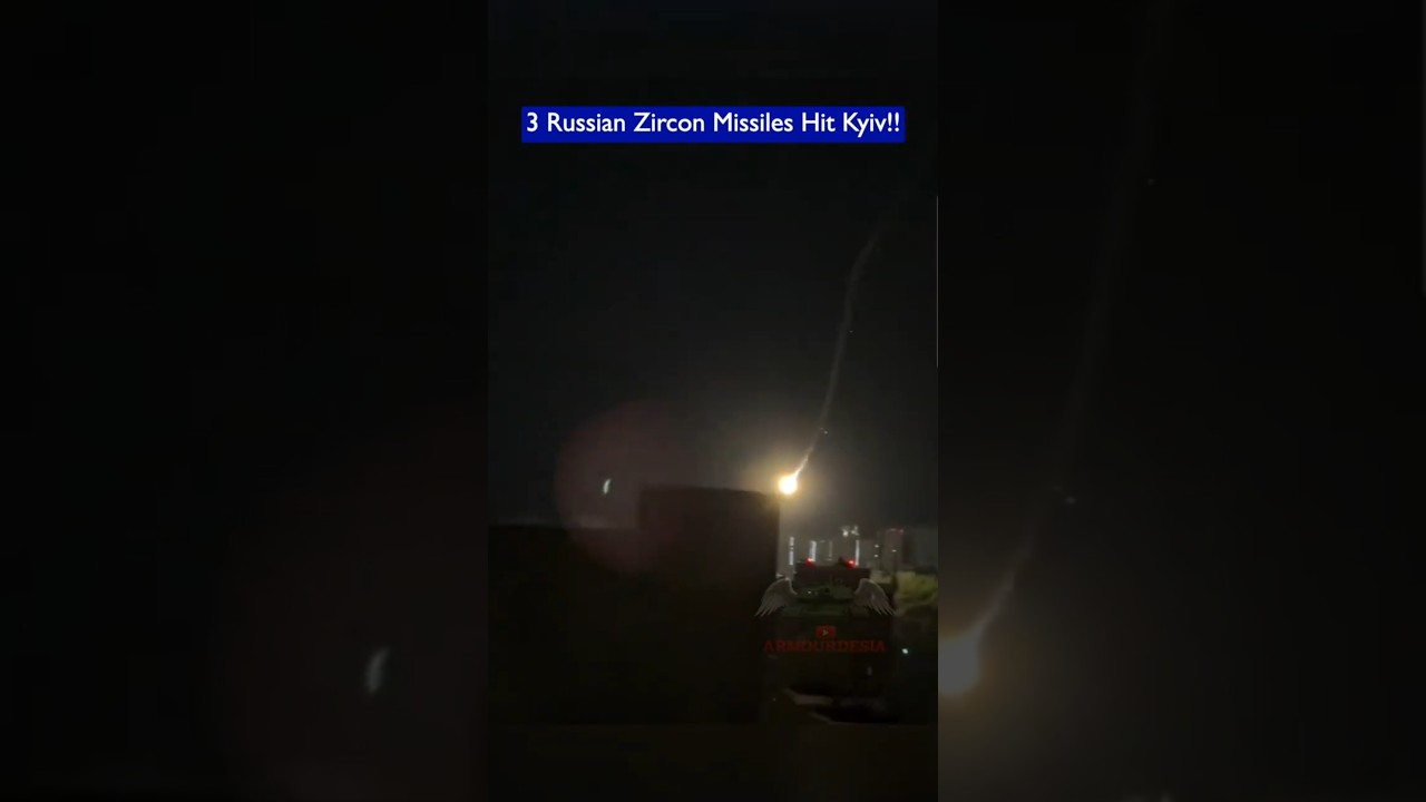 Russian Zircon Hypersonic Missiles Strike Kyiv at Night!